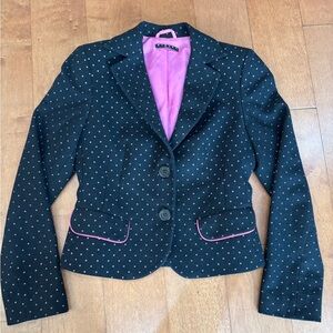 Sisley black and pink polka dot blazer